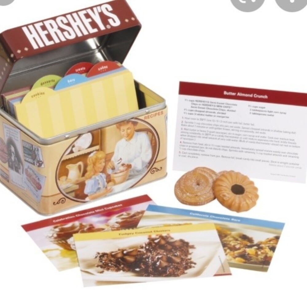 Hershey’s Recipe Card Collection Cooking Kitchen Tin Set NEW